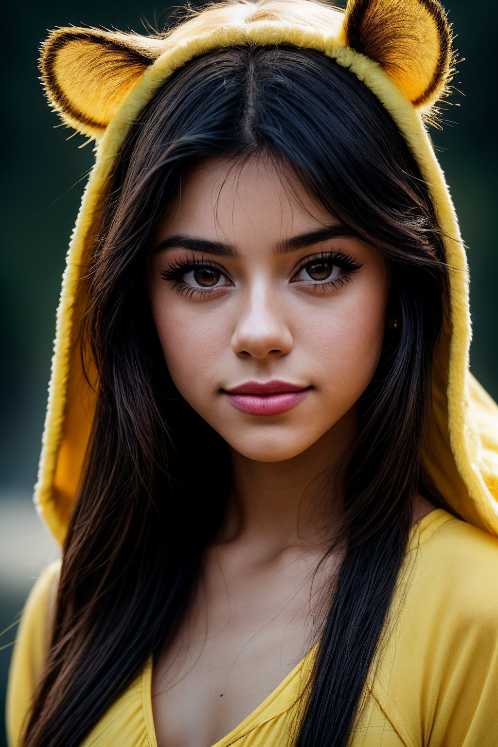 00083-2593921297-JernauMix_v2-photo of beautiful (rbr0ckman_0.99), a woman with perfect hair, wearing (yellow animal costume_1.1), (Ratcore_1.1), (plain yello.png